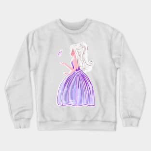 Purple Butterfly girl Crewneck Sweatshirt
